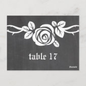 Ivory Roos Chalkboard Table Number Briefkaart (Achterkant)