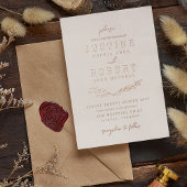 Ivory & Roos Gold Crossed Greenery Wedding Folie Uitnodiging