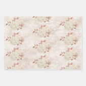 Ivory Roos Gold Floral Damask Patroon Inpakpapier Vel (Voorkant 3)