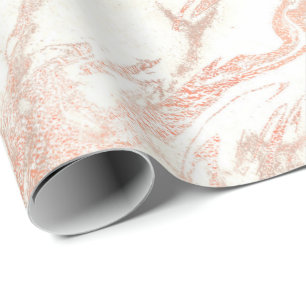 Ivory Roos Gold Marble Molten Metallic White Glam Cadeaupapier