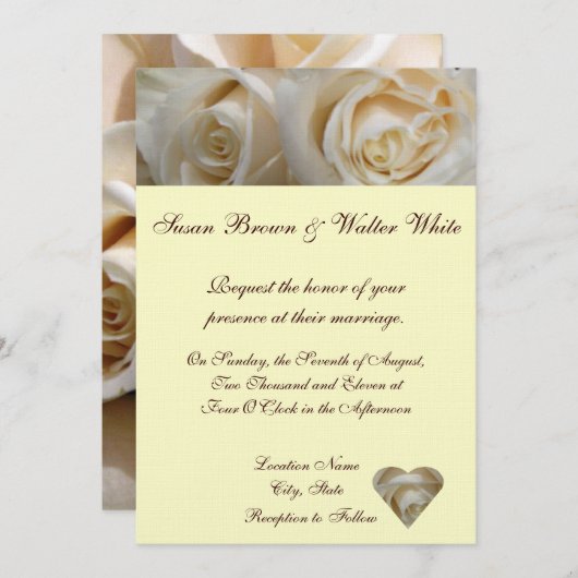 Ivory Roos Weddenschap Kaart (Voorkant / Achterkant)