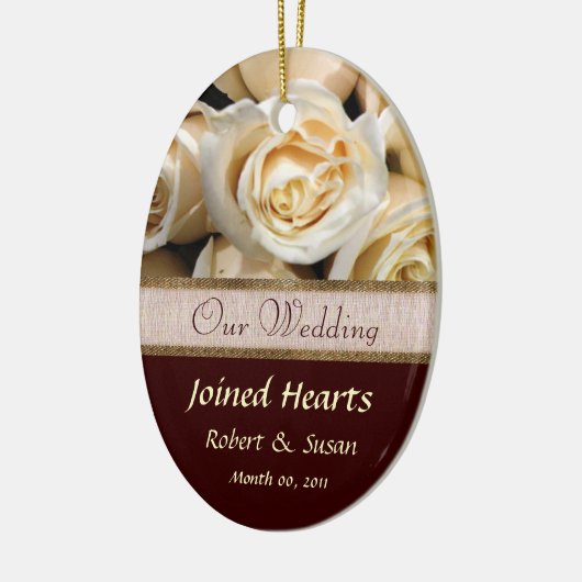 Ivory Roos Wedding Favor Keepomwille Keramisch Ornament (Links)