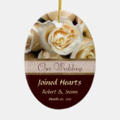Ivory Roos Wedding Favor Keepomwille Keramisch Ornament (Voorkant)