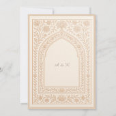 Ivory Rose Gold Arabic arch wedding save the date  Kaart (Achterkant)