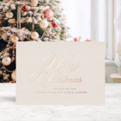 Ivory Rose Gold Christmas Card Folie Feestdagenkaart