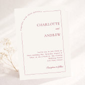 Ivory rose gold modern minimalist wedding kaart