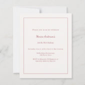 Ivory rose gold photo birthday invitation (Achterkant)