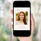 Ivory rose gold photo birthday kaart