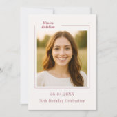 Ivory rose gold photo birthday kaart (Voorkant)