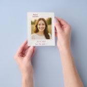 Ivory rose gold photo birthday Save the Date Flyer (Hand)