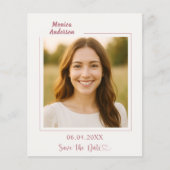 Ivory rose gold photo birthday Save the Date Flyer (Voorkant)