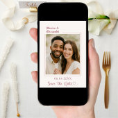 Ivory rose gold photo wedding Save the Date