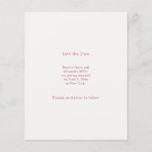 Ivory rose gold photo wedding Save the Date Flyer (Achterkant)