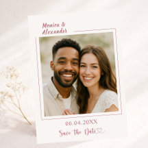Ivory rose gold photo wedding Save the Date