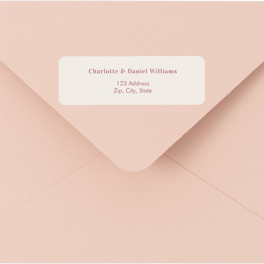 Ivory rose gold return address etiket
