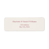 Ivory rose gold return address etiket (Voorkant)