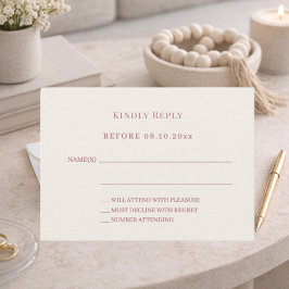 Ivory rose gold wedding response RSVP Notitiekaartje