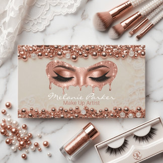 Ivory & Rose Goud Parel Drip Ogen Make-up Artiest Visitekaartje