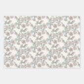 Ivory Rose, Sage Stripe & Dusty Blue Trellis Inpakpapier Vel (Voorkant)