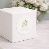 Ivory Rose “Thank You” Wedding Ronde Sticker