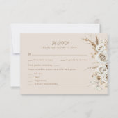 Ivory Roses Beige Wedding RSVP Card Kaartje (Voorkant)