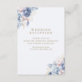 Ivory Roses & Blue Blossoms Wedding  Informatiekaartje (Voorkant)