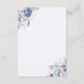 Ivory Roses & Blue Blossoms Wedding  Informatiekaartje (Achterkant)