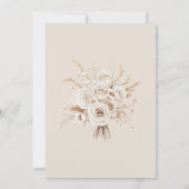 Ivory Roses & Dried Flowers Wedding Invitation Kaart (Achterkant)