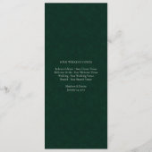 Ivory Roses & Emerald Wedding Weekend Events Programmakaart (Achterkant)