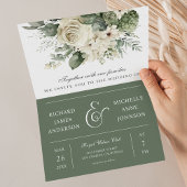 Ivory Roses Sage Green Floral QR Code Wedding
