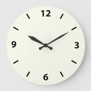 Ivory Round Wall Clock met cijfers Grote Klok