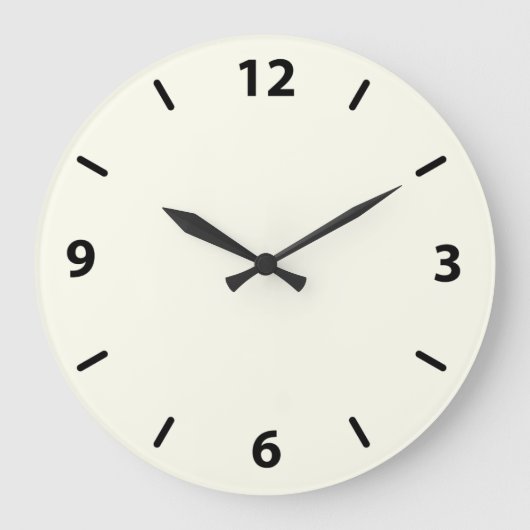 Ivory Round Wall Clock met cijfers Grote Klok (Voorkant)