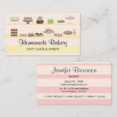 Ivory roze banketbakkerij koekjes Snoep boodschapp Visitekaartje (Voorkant / Achterkant)