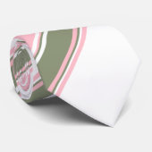 Ivory roze en Sage-afwisselend gestripte Stropdas (Opgerold)