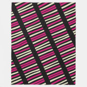 Ivory roze zwarte strepen fleece deken (Voorkant)