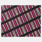 Ivory roze zwarte strepen fleece deken (Voorkant (Horizontaal))