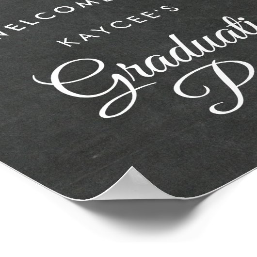 Ivory Rozen & Glitter Graduparty Welcome Poster (Hoek)