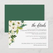 Ivory Rozen Greenery Floral Wedding Informatiekaartje (Voorkant / Achterkant)
