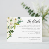 Ivory Rozen Greenery Floral Wedding Informatiekaartje (Staand voorkant)
