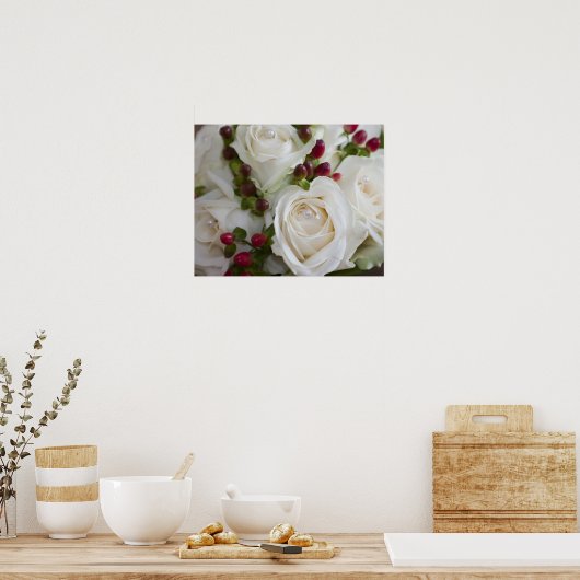 Ivory-Rozen op canvas Poster (Keuken)