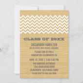 Ivory Rustic Chevron Afstuderen Invite Kaart (Voorkant)