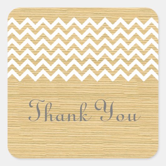 Ivory Rustic Chevron Dank je Stickers (Voorkant)