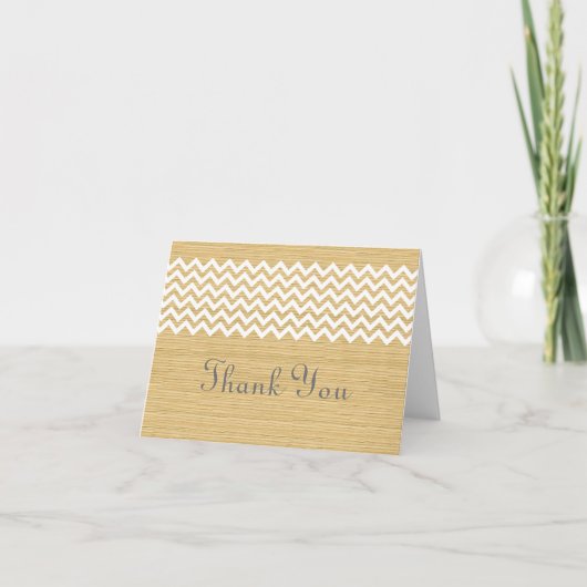 Ivory Rustic Chevron - Hartelijk dank Bedankkaart (Voorkant)