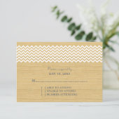 Ivory Rustic Chevron Response Kaart (Staand voorkant)