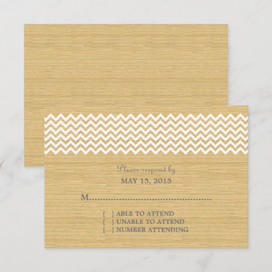 Ivory Rustic Chevron Response Kaart (Voorkant / Achterkant)