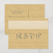 Ivory Rustic Chevron RSVP Briefkaart (Voorkant / Achterkant)