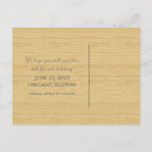 Ivory Rustic Chevron Save the Date Briefkaart (Achterkant)