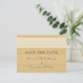 Ivory Rustic Chevron Save the Date Briefkaart (Staand voorkant)