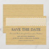 Ivory Rustic Chevron Save the Date Invite Kaart (Voorkant / Achterkant)
