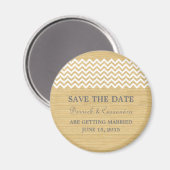 Ivory Rustic Chevron Save the Date Magnet (Voorkant / Achterkant)
